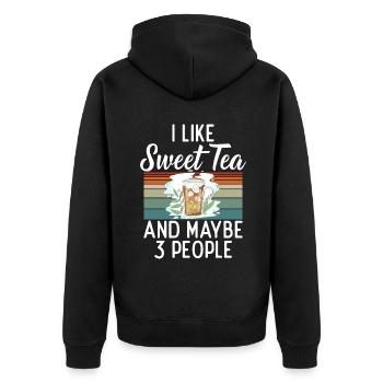 Sweet Tea Lover Gifts - Unisex Premium Organic Zip Hoodie - black - Back - Nico (187cm)