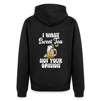 Süßer Tee Liebhaber Geschenke - Unisex Premium Bio Zip Hoodie - Schwarz - Hinten - Nico (187cm)