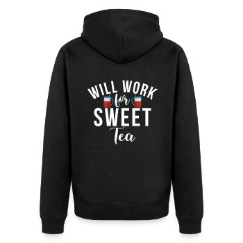 Sweet Tea Lover Gifts - Unisex Premium Organic Zip Hoodie - black - Back - Nico (187cm)