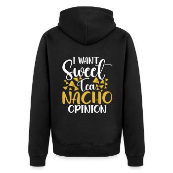 Sweet Tea Lover Gifts - Unisex Premium Organic Zip Hoodie - black - Back - Nico (187cm)
