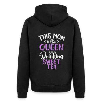 Süßer Tee Liebhaber Geschenke - Unisex Premium Bio Zip Hoodie - Schwarz - Hinten - Nico (187cm)