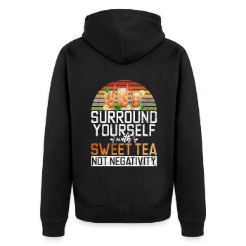Sweet Tea Lover Gifts - Unisex Premium Organic Zip Hoodie - black - Back - Nico (187cm)