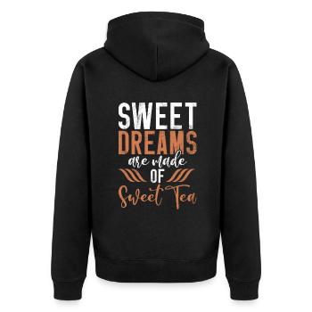 Sweet Tea Lover Gifts - Unisex Premium Organic Zip Hoodie - black - Back - Nico (187cm)