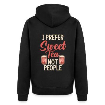 Sweet Tea Lover Gifts - Unisex Premium Organic Zip Hoodie - black - Back - Nico (187cm)