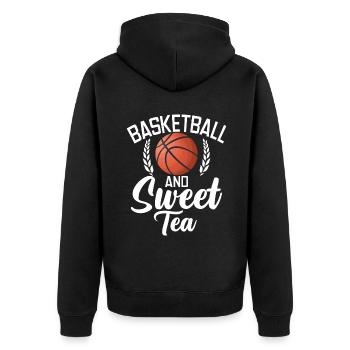 Sweet Tea Lover Gifts - Unisex Premium Organic Zip Hoodie - black - Back - Nico (187cm)