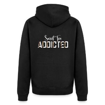 Süßer Tee Liebhaber Geschenke - Unisex Premium Bio Zip Hoodie - Schwarz - Hinten - Nico (187cm)