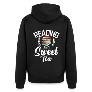 Süßer Tee Liebhaber Geschenke - Unisex Premium Bio Zip Hoodie - Schwarz - Hinten - Nico (187cm)