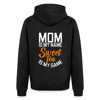Süßer Tee Liebhaber Geschenke - Unisex Premium Bio Zip Hoodie - Schwarz - Hinten - Nico (187cm)