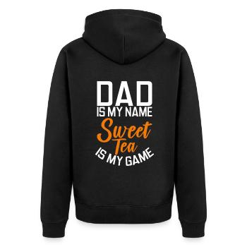 Sweet Tea Lover Gifts - Unisex Premium Organic Zip Hoodie - black - Back - Nico (187cm)