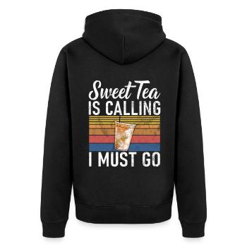 Süßer Tee Liebhaber Geschenke - Unisex Premium Bio Zip Hoodie - Schwarz - Hinten - Nico (187cm)