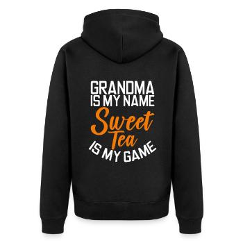 Sweet Tea Lover Gifts - Unisex Premium Organic Zip Hoodie - black - Back - Nico (187cm)