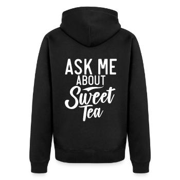 Süßer Tee Liebhaber Geschenke - Unisex Premium Bio Zip Hoodie - Schwarz - Hinten - Nico (187cm)