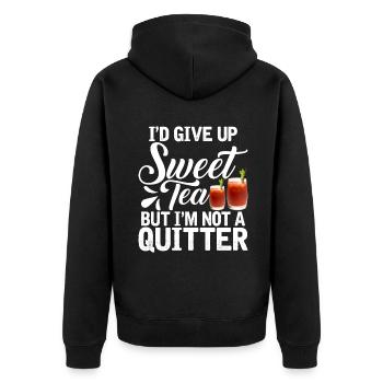 Sweet Tea Lover Gifts - Unisex Premium Organic Zip Hoodie - black - Back - Nico (187cm)