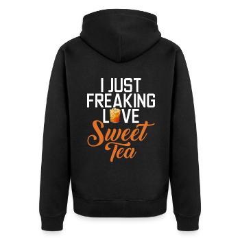 Sweet Tea Lover Gifts - Unisex Premium Organic Zip Hoodie - black - Back - Nico (187cm)