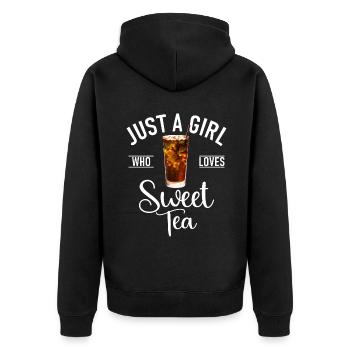 Sweet Tea Lover Gifts - Unisex Premium Organic Zip Hoodie - black - Back - Nico (187cm)