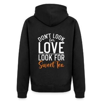 Sweet Tea Lover Gifts - Unisex Premium Organic Zip Hoodie - black - Back - Nico (187cm)
