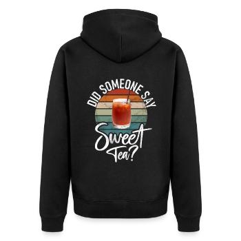 Süßer Tee Liebhaber Geschenke - Unisex Premium Bio Zip Hoodie - Schwarz - Hinten - Nico (187cm)