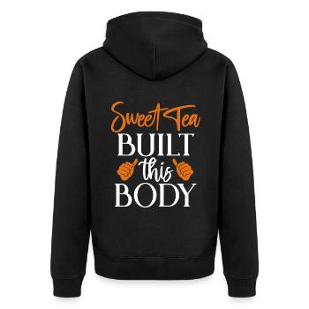Süßer Tee Liebhaber Geschenke - Unisex Premium Bio Zip Hoodie - Schwarz - Hinten - Nico (187cm)