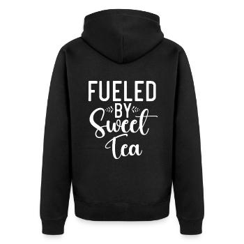 Süßer Tee Liebhaber Geschenke - Unisex Premium Bio Zip Hoodie - Schwarz - Hinten - Nico (187cm)
