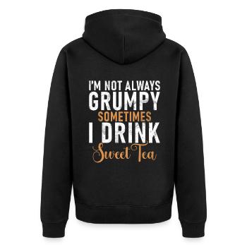 Sweet Tea Lover Gifts - Unisex Premium Organic Zip Hoodie - black - Back - Nico (187cm)