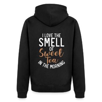 Sweet Tea Lover Gifts - Unisex Premium Organic Zip Hoodie - black - Back - Nico (187cm)