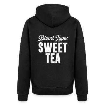 Süßer Tee Liebhaber Geschenke - Unisex Premium Bio Zip Hoodie - Schwarz - Hinten - Nico (187cm)