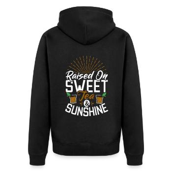 Süßer Tee Liebhaber Geschenke - Unisex Premium Bio Zip Hoodie - Schwarz - Hinten - Nico (187cm)