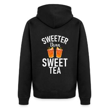 Sweet Tea Lover Gifts - Unisex Premium Organic Zip Hoodie - black - Back - Nico (187cm)