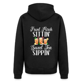 Sweet Tea Lover Gifts - Unisex Premium Organic Zip Hoodie - black - Back - Nico (187cm)