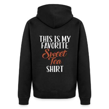 Sweet Tea Lover Gifts - Unisex Premium Organic Zip Hoodie - black - Back - Nico (187cm)