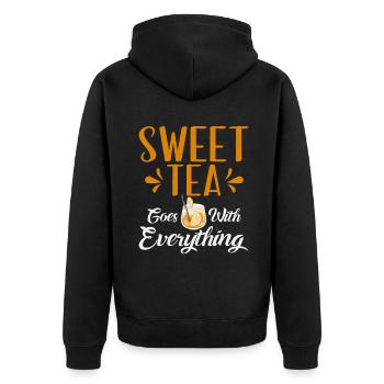 Sweet Tea Lover Gifts - Unisex Premium Organic Zip Hoodie - black - Back - Nico (187cm)