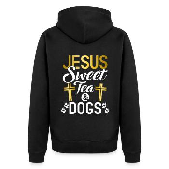 Sweet Tea Lover Gifts - Unisex Premium Organic Zip Hoodie - black - Back - Nico (187cm)