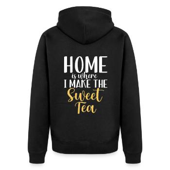 Süßer Tee Liebhaber Geschenke - Unisex Premium Bio Zip Hoodie - Schwarz - Hinten - Nico (187cm)