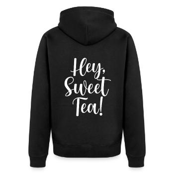 Süßer Tee Liebhaber Geschenke - Unisex Premium Bio Zip Hoodie - Schwarz - Hinten - Nico (187cm)