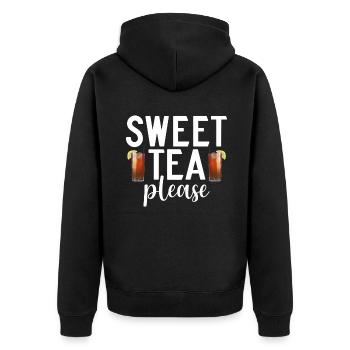 Sweet Tea Lover Gifts - Unisex Premium Organic Zip Hoodie - black - Back - Nico (187cm)