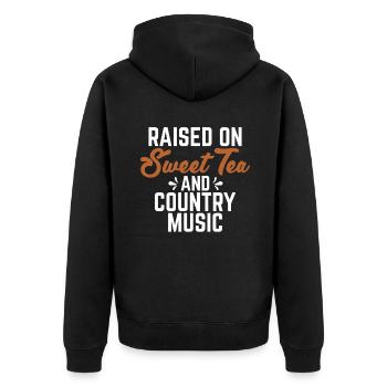 Süßer Tee Liebhaber Geschenke - Unisex Premium Bio Zip Hoodie - Schwarz - Hinten - Nico (187cm)