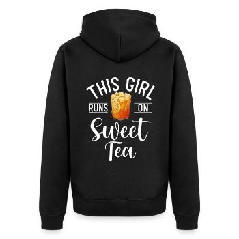 Süßer Tee Liebhaber Geschenke - Unisex Premium Bio Zip Hoodie - Schwarz - Hinten - Nico (187cm)