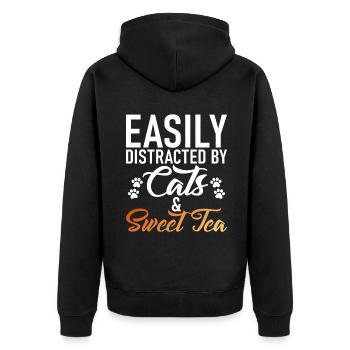 Sweet Tea Lover Gifts - Unisex Premium Organic Zip Hoodie - black - Back - Nico (187cm)