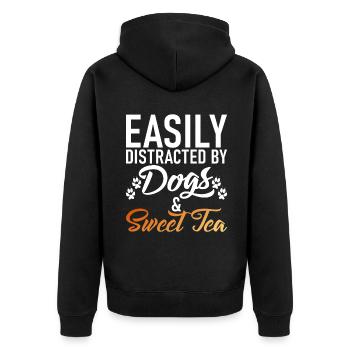 Sweet Tea Lover Gifts - Unisex Premium Organic Zip Hoodie - black - Back - Nico (187cm)