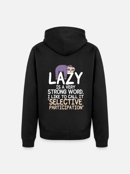 Sloth Lover Sloth Gift - Unisex Premium Organic Zip Hoodie - black