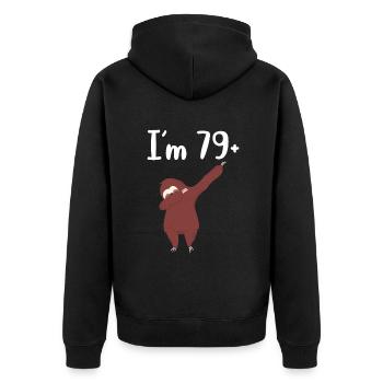 Faultier Liebhaber Faultier Geschenk - Unisex Premium Bio Zip Hoodie - Schwarz - Hinten - Nico (187cm)