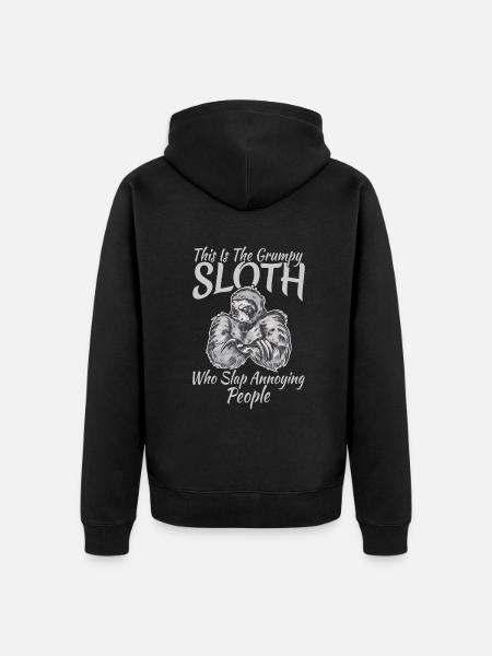 Sloth Lover Sloth Gift - Unisex Premium Organic Zip Hoodie - black