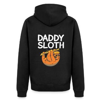 Faultier Liebhaber Faultier Geschenk - Unisex Premium Bio Zip Hoodie - Schwarz - Hinten - Nico (187cm)