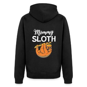 Faultier Liebhaber Faultier Geschenk - Unisex Premium Bio Zip Hoodie - Schwarz - Hinten - Nico (187cm)