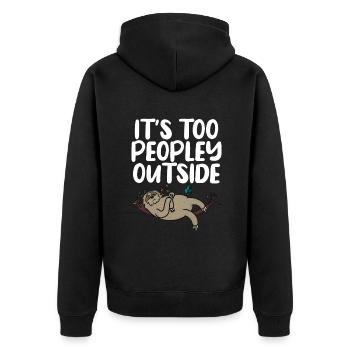 Faultier Liebhaber Faultier Geschenk - Unisex Premium Bio Zip Hoodie - Schwarz - Hinten - Nico (187cm)