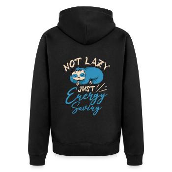 Faultier Liebhaber Faultier Geschenk - Unisex Premium Bio Zip Hoodie - Schwarz - Hinten - Nico (187cm)