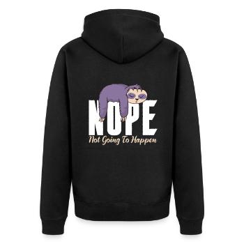 Sloth Lover Sloth Gift - Unisex Premium Organic Zip Hoodie - black - Back - Nico (187cm)