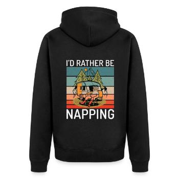 Faultier Liebhaber Faultier Geschenk - Unisex Premium Bio Zip Hoodie - Schwarz - Hinten - Nico (187cm)