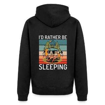 Faultier Liebhaber Faultier Geschenk - Unisex Premium Bio Zip Hoodie - Schwarz - Hinten - Nico (187cm)