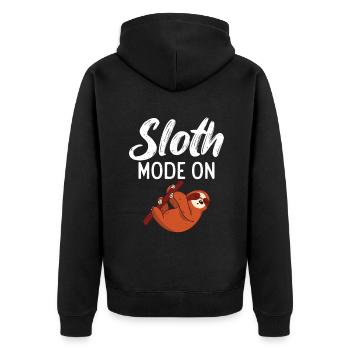 Faultier Liebhaber Faultier Geschenk - Unisex Premium Bio Zip Hoodie - Schwarz - Hinten - Nico (187cm)